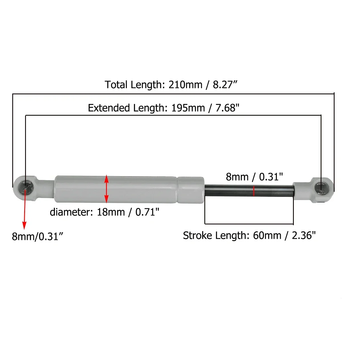 200-380N 195mm 8mm for RV Bed  - Window Lock Bar ulasan dan harga