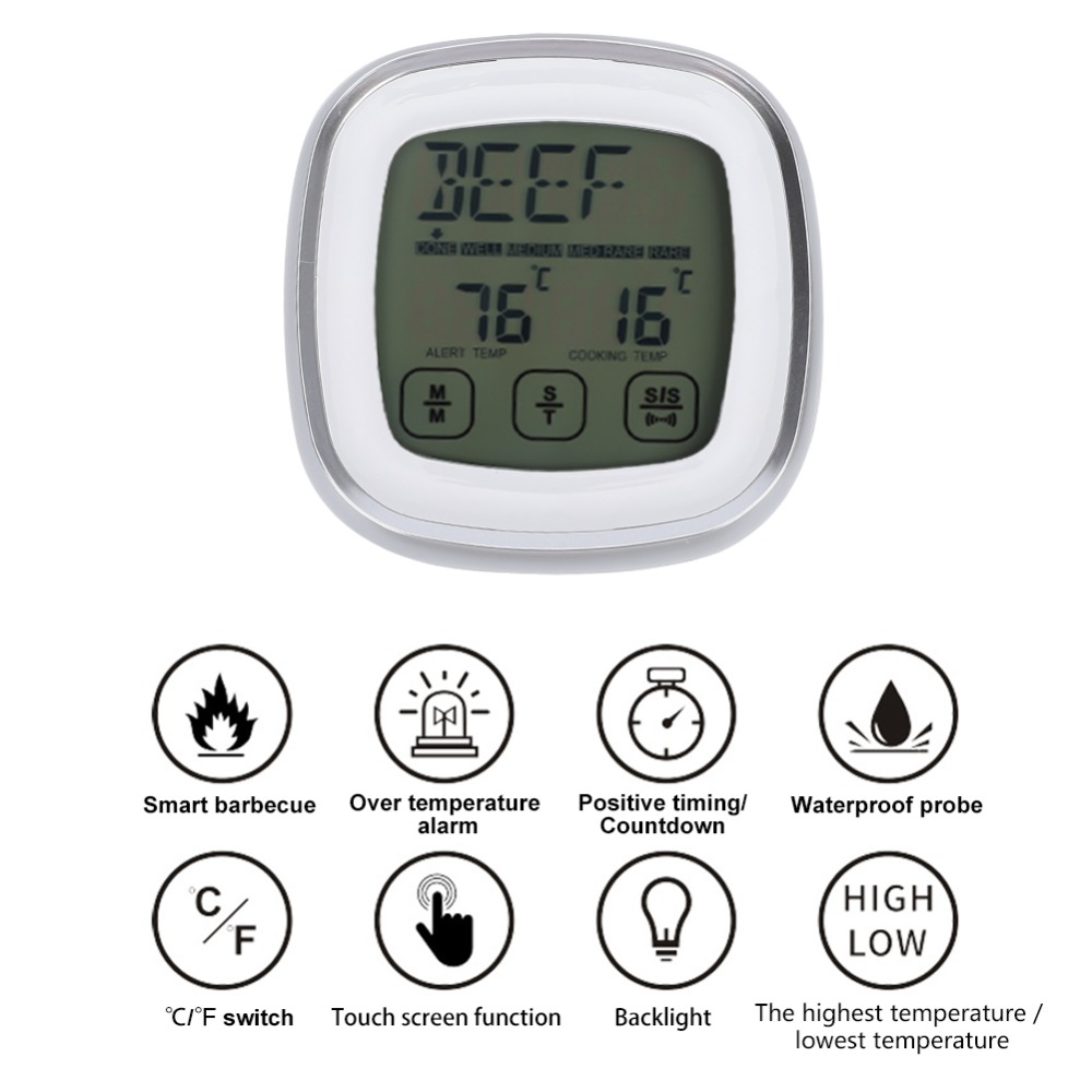 Touch Screen Digital Meat Ther - Pool Alarm Float ulasan dan harga