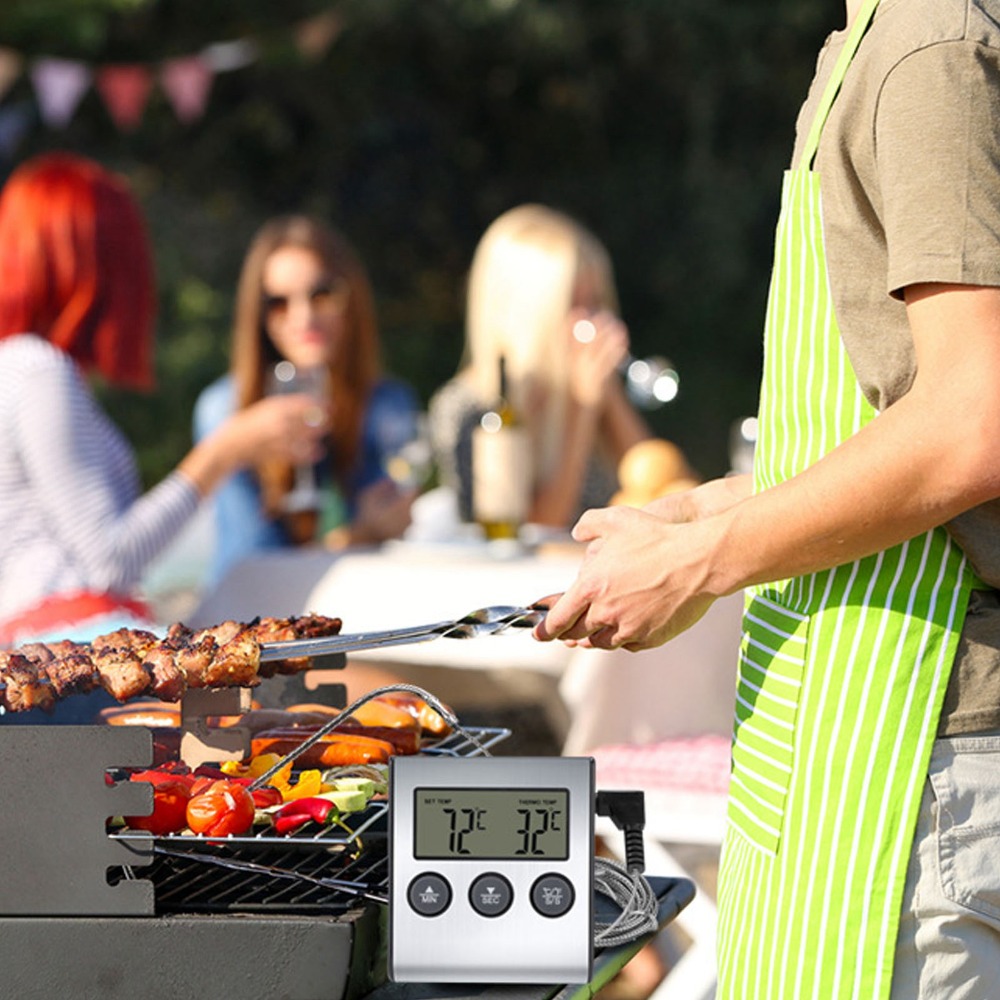 Silver Digital BBQ Meat Thermo - Pool Alarm Float ulasan dan harga